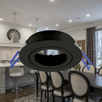 Spot empotrable LED redondo Braytron, aluminio negro, casquillo MR16, 35W máx, iluminación interior IP20