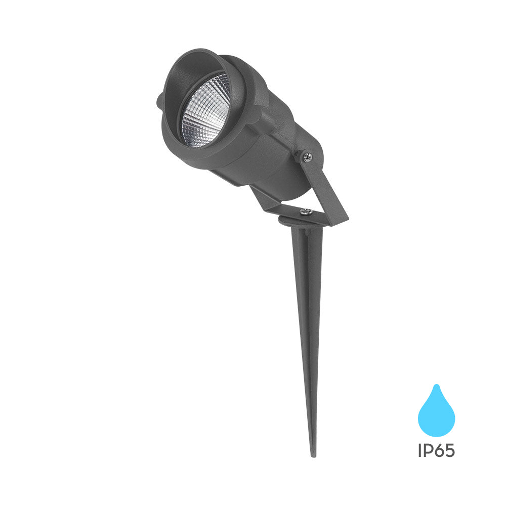 Braytron, luce a picchetto da esterno 9W, IP65, LED, ambra, angolo di fascio 60°, corpo in alluminio