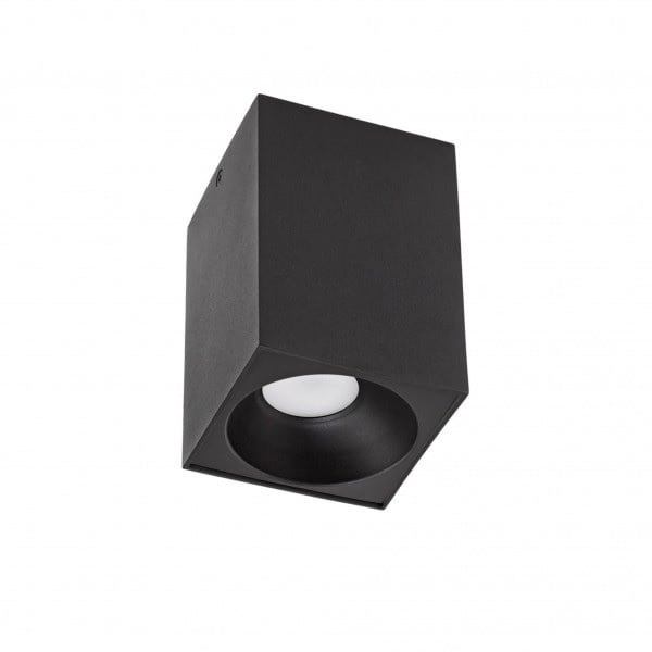Spectrum LED plafondspot Cube Zwart 95x95x138mm opbouw 230V behuizing excl. LED spot