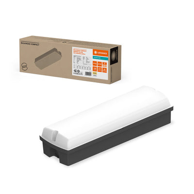 Kompakte LED-Bulkhead Schwarz 5W/9W 830 Warmweiß 500/840 Lumen 356x115mm IP65 dimmbar