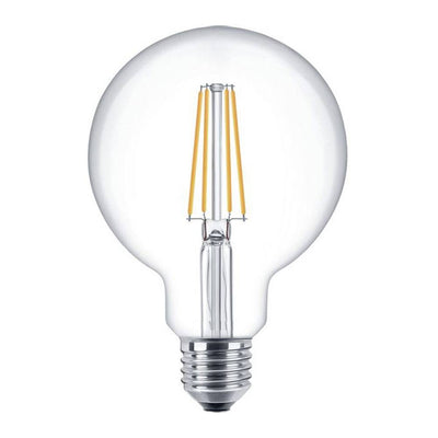 LCB LED filamentlamp E27 10.5W 3000K warm wit, Philips chip, CRI 80, IP20, globevorm, CE RoHS