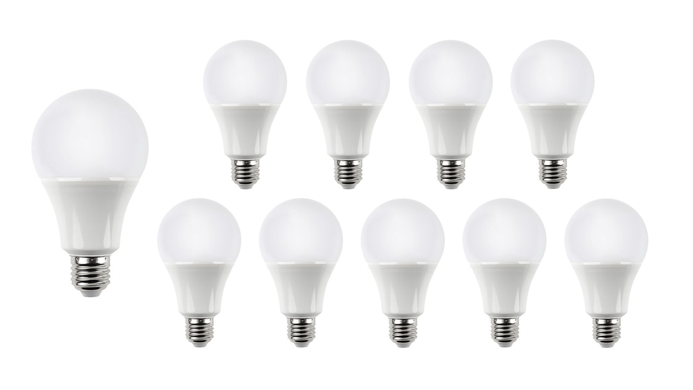 Voordeelpak 10 stuks - E27 LED lampen - Type A60 - 9W vervangt 70W - Lichtkleur optioneel