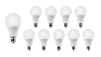 Voordeelpak 10 stuks - E27 LED lampen - Type A60 - 9W vervangt 70W - Lichtkleur optioneel