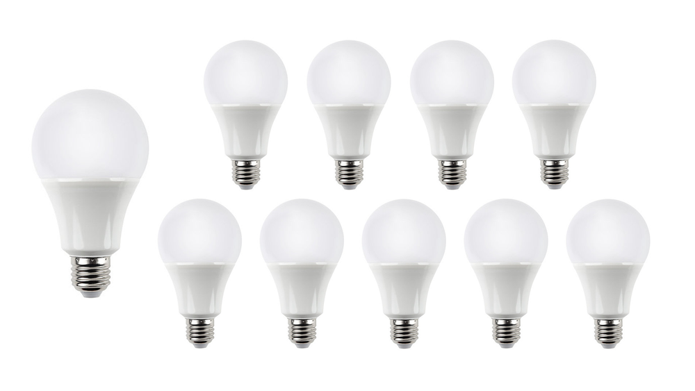 Spectrum E27 LED Lampenpaket 10x A60 10.5W 1521 Lumen 3000K Philips Chip 220-240V 120° CRI 80 IP20 CE RoHS