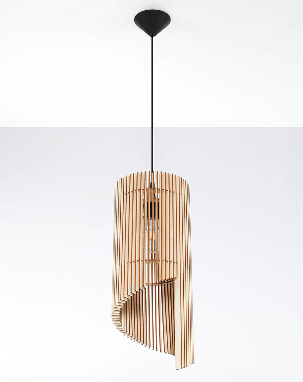 LED Hanglamp hout ALEXIA - 1 x E27 aansluiting 