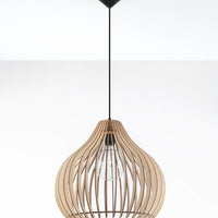 LED Hanglamp hout APRILLA - 1 x E27 aansluiting 