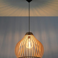 LED Hanglamp hout APRILLA - 1 x E27 aansluiting 