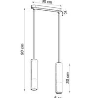 LED Hanglamp zwart beton BORGIO - 2 x GU10 aansluiting