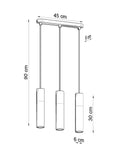LED Hanglamp wit beton BORGIO - 3 x GU10 aansluiting