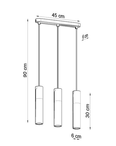 LED Hanglamp wit beton BORGIO - 3 x GU10 aansluiting