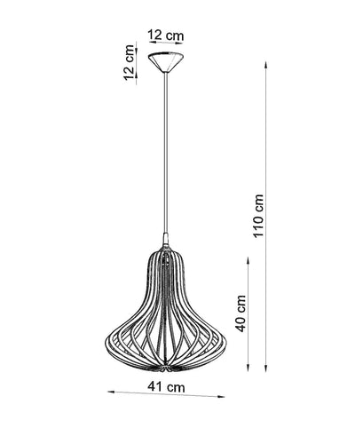 LED Hanglamp hout ELZA - 1 x E27 aansluiting 
