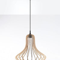 LED Hanglamp hout ELZA - 1 x E27 aansluiting 
