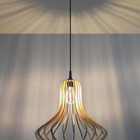 LED Hanglamp hout ELZA - 1 x E27 aansluiting 