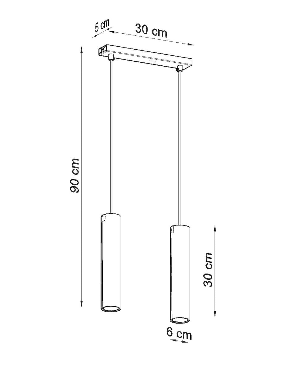 LED Hanglamp wit LAGOS - 2 x GU10 aansluiting
