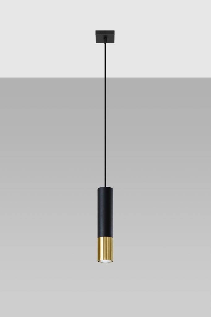 LED Hanglamp zwart goud LOOPEZ - 1 x GU10 aansluiting