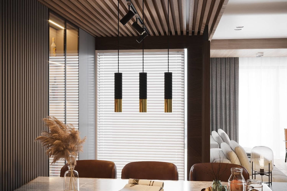 LED Hanglamp zwart goud LOOPEZ - 1 x GU10 aansluiting