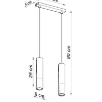 LED Hanglamp zwart chrome LOOPEZ - 2 x GU10 aansluiting