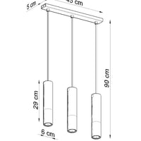 LED Hanglamp zwart chrome LOOPEZ - 3 x GU10 aansluiting