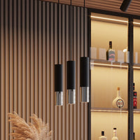 LED Hanglamp zwart chrome LOOPEZ - 3 x GU10 aansluiting