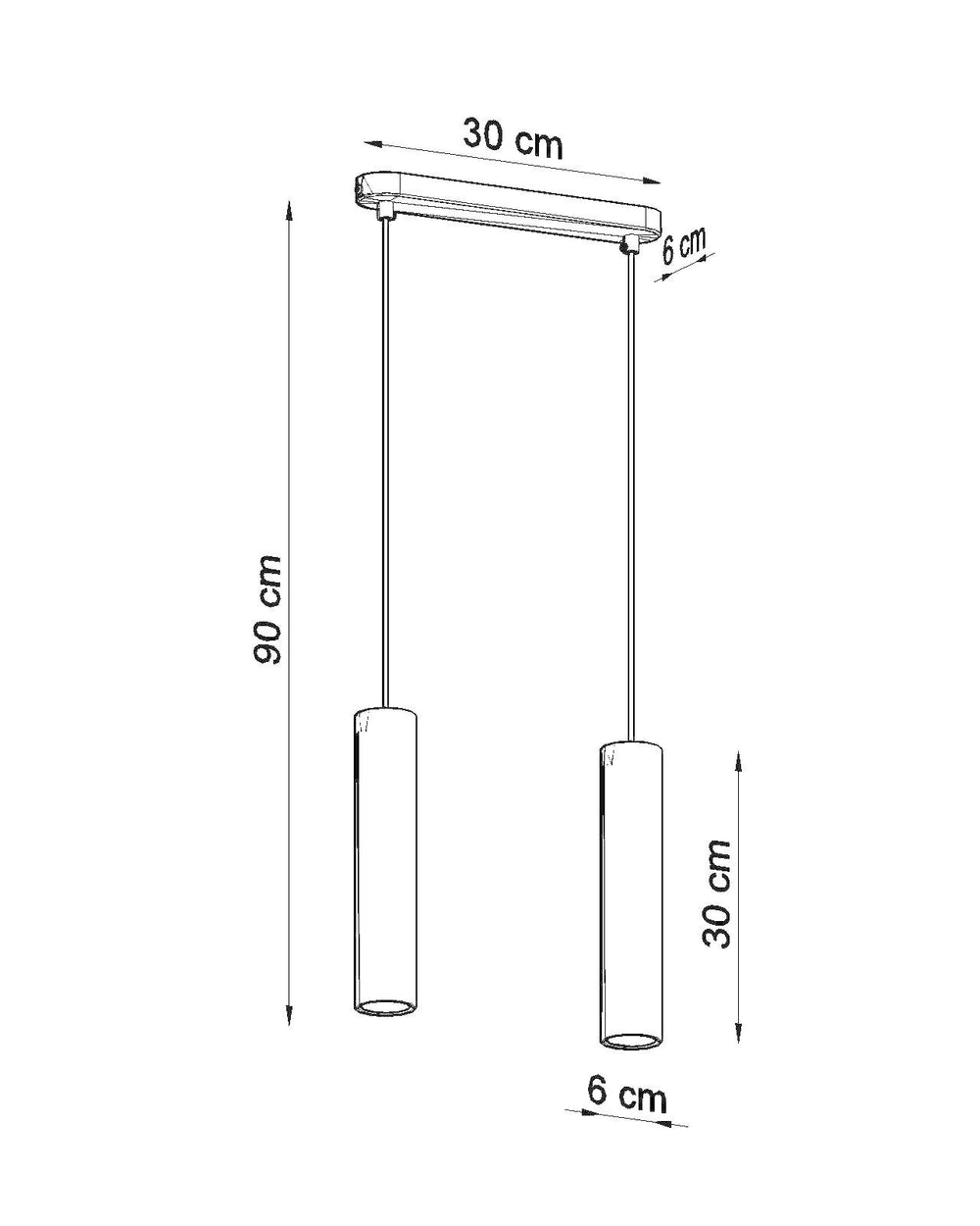 LED Hanglamp beton LUVO - 2 x GU10 aansluiting