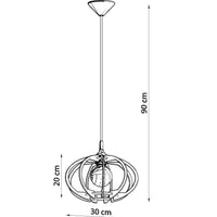 LED Hanglamp hout MANDELINO - 1 x E27 aansluiting 