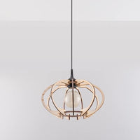 LED Hanglamp hout MANDELINO - 1 x E27 aansluiting 