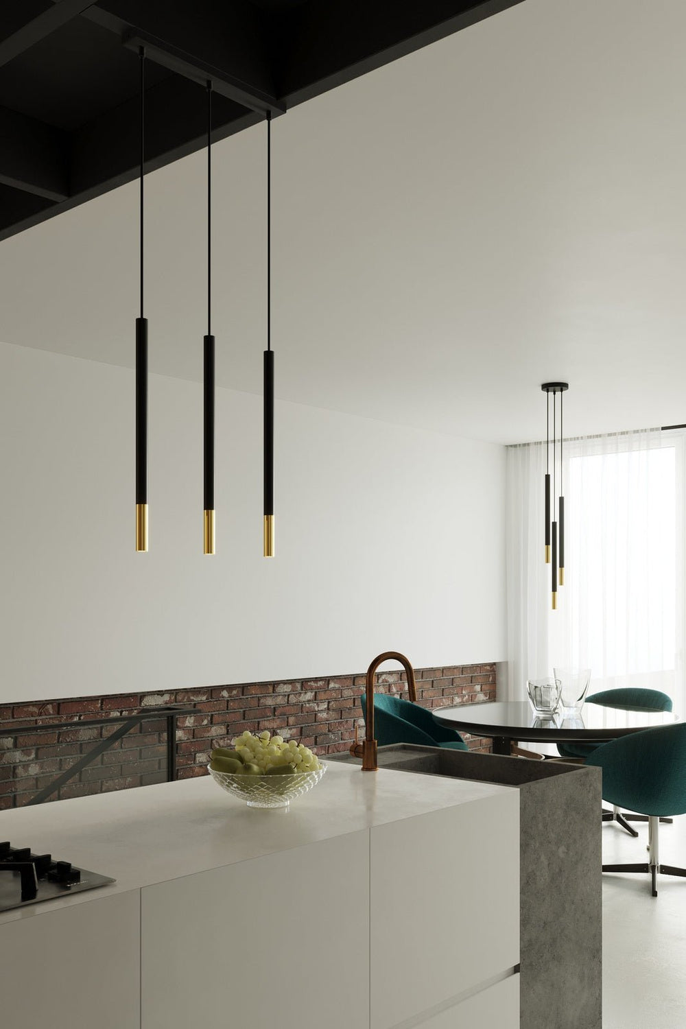 LED Hanglamp zwart goud MOZAICA - 1 x G9 aansluiting