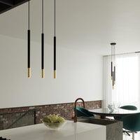 LED Hanglamp zwart goud MOZAICA - 3 x G9 aansluiting