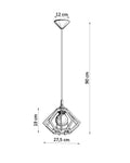LED Hanglamp hout POMPELMO - 1 x E27 aansluiting 