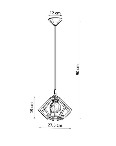 LED Hanglamp hout POMPELMO - 1 x E27 aansluiting 
