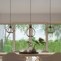 LED Hanglamp hout POMPELMO - 1 x E27 aansluiting 