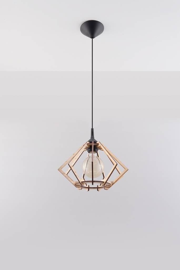 LED Hanglamp hout POMPELMO - 1 x E27 aansluiting 