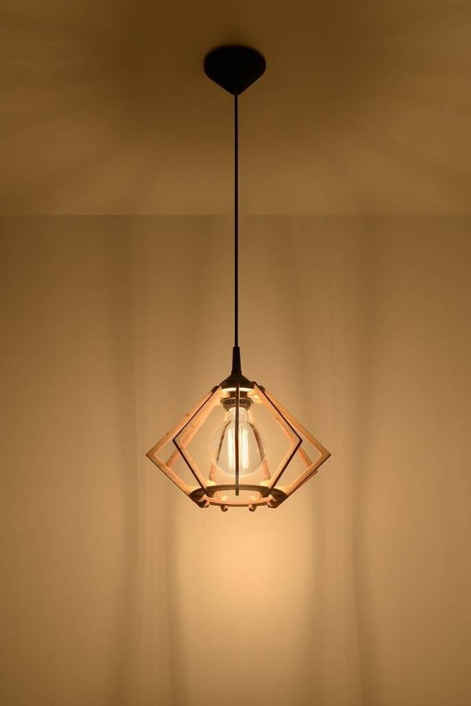 LED Hanglamp hout POMPELMO - 1 x E27 aansluiting 