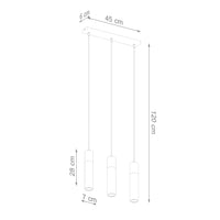 LED Hanglamp beton hout ZANE - 3 x GU10 aansluiting