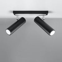 LED Plafondspot zwart zilver DIREZIONE - 2 x GU10 aansluiting