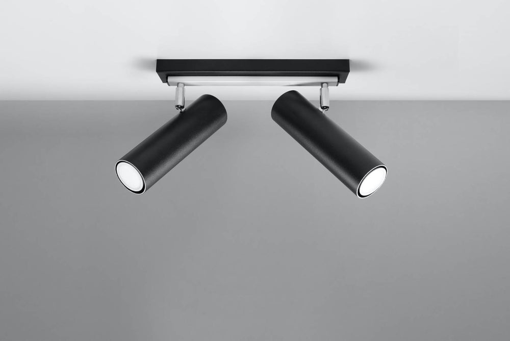 LED Plafondspot zwart zilver DIREZIONE - 2 x GU10 aansluiting