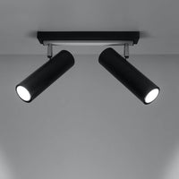 LED Plafondspot zwart zilver DIREZIONE - 2 x GU10 aansluiting