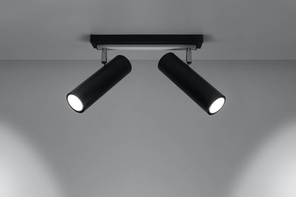 LED Plafondspot zwart zilver DIREZIONE - 2 x GU10 aansluiting