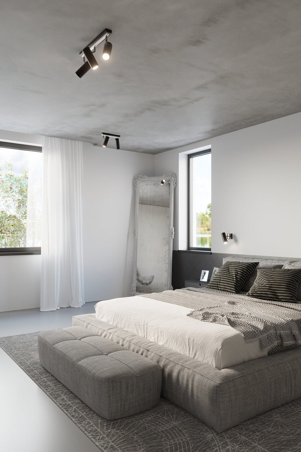 LED Plafondspot zwart zilver DIREZIONE - 2 x GU10 aansluiting