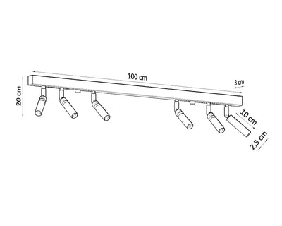 LED Plafondspot zwart EYETECH - 6 x G9 aansluiting
