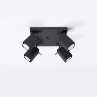 LED Plafondspot zwart MERIDA - 4 x GU10 aansluiting