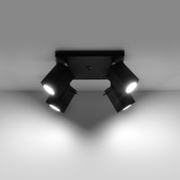 LED Plafondspot zwart MERIDA - 4 x GU10 aansluiting