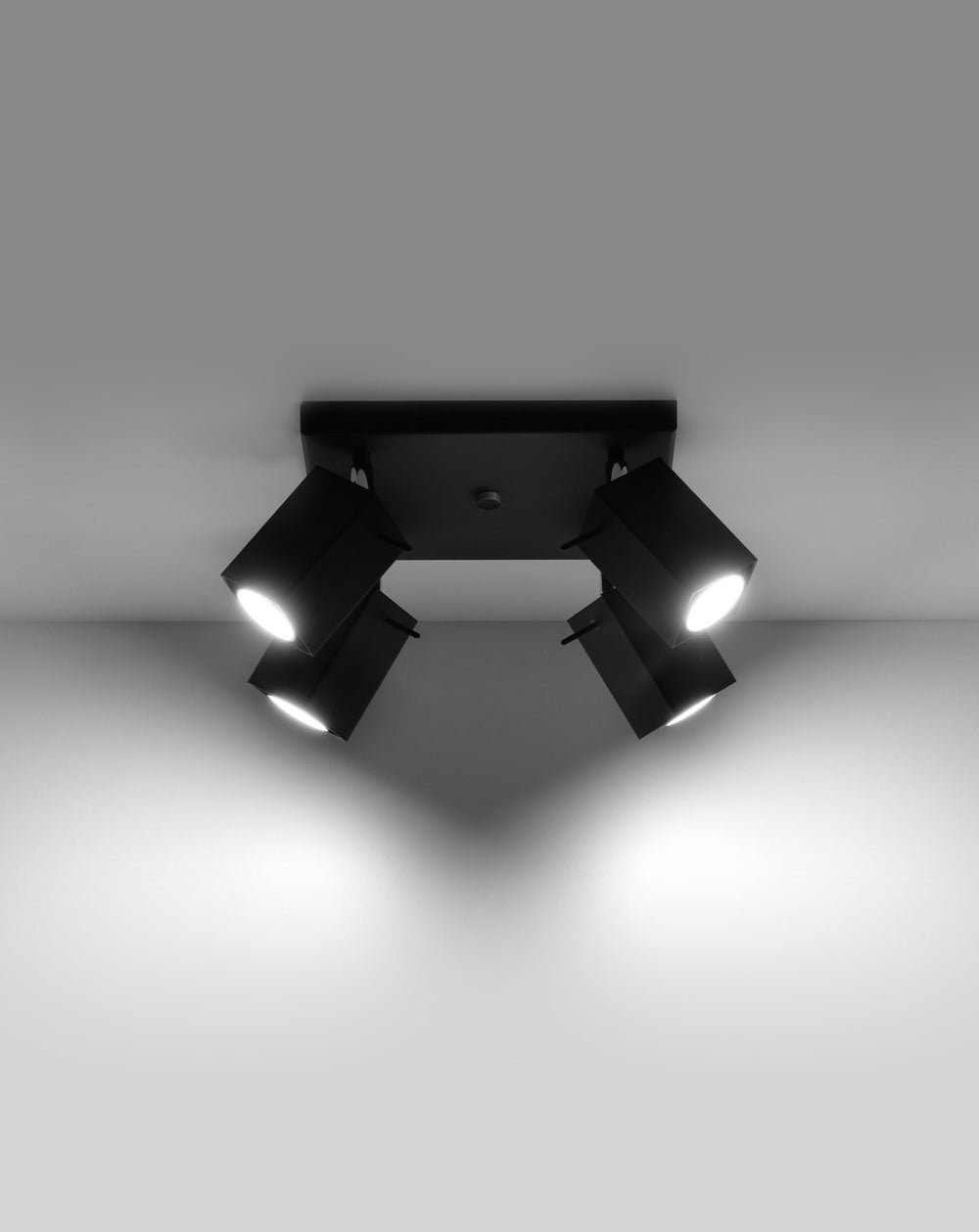 LED Plafondspot zwart MERIDA - 4 x GU10 aansluiting