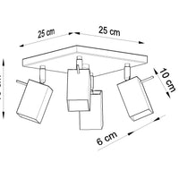 LED Plafondspot wit MERIDA - 4 x GU10 aansluiting