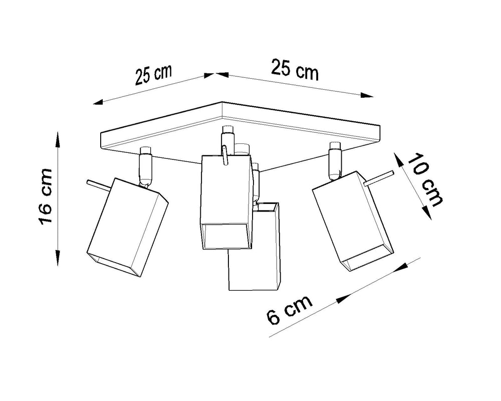 LED Plafondspot wit MERIDA - 4 x GU10 aansluiting