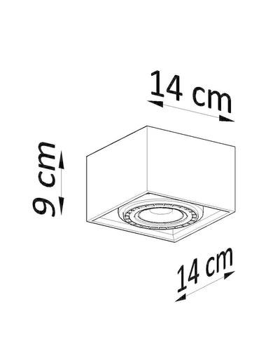 LED Plafondspot QUATRO - GU10 AR111 - excl. LED spot - Grijs