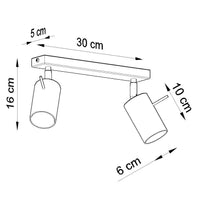 LED Plafondspot zwart RING - 2 x GU10 aansluiting