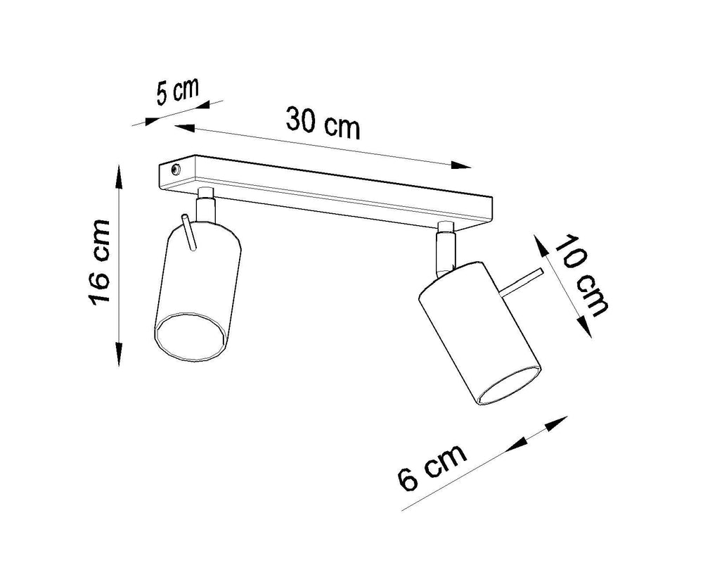 LED Plafondspot zwart RING - 2 x GU10 aansluiting