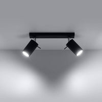 LED Plafondspot zwart RING - 2 x GU10 aansluiting