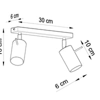 LED Plafondspot chrome RING - 2 x GU10 aansluiting